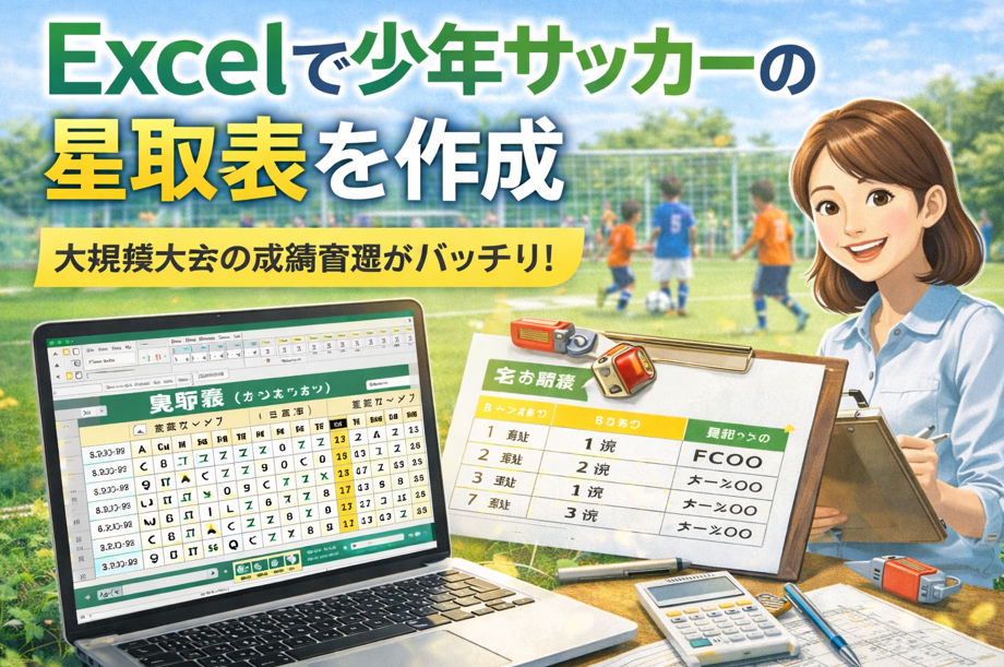 サッカー星取表のExcel作成